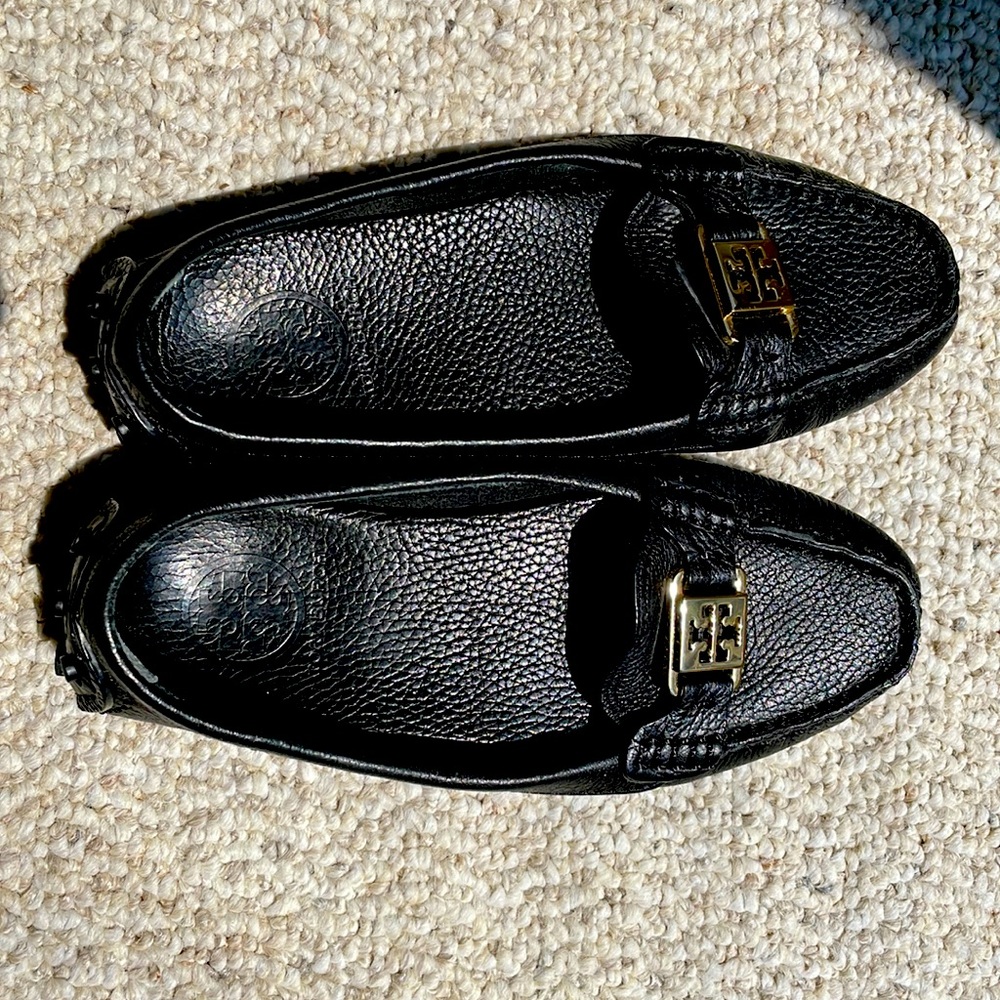Tory Burch black leather loafers
